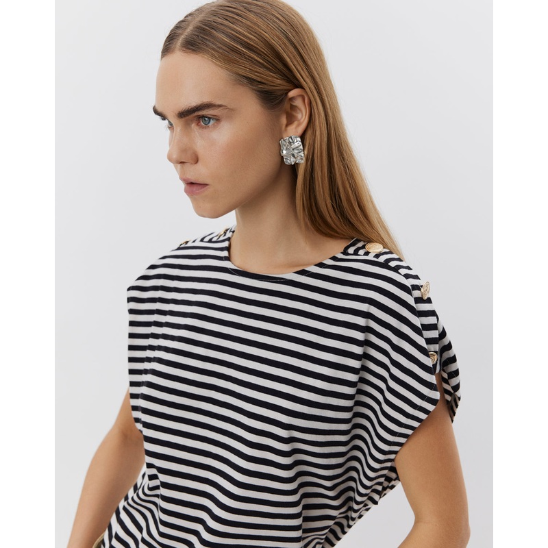 BAYSW T-SHIRT – Black striped-XS & S & M & L & XL