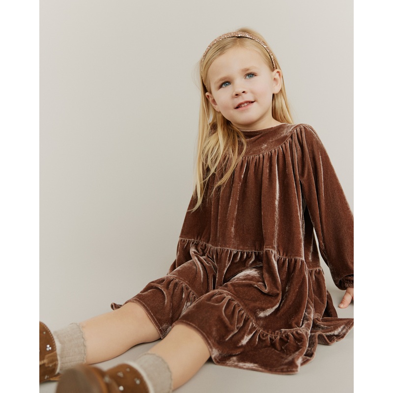 SELINESB DRESS – Soft Brown-92 & 98 & 104 & 110 & 116 & 122 & 128
