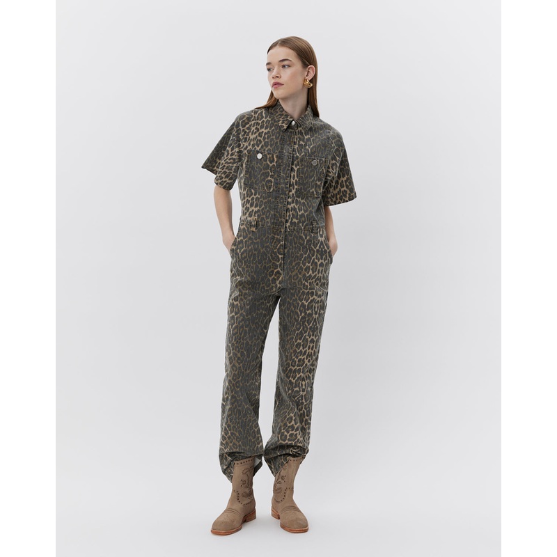 WILMASW JUMPSUIT – Light brown leopard