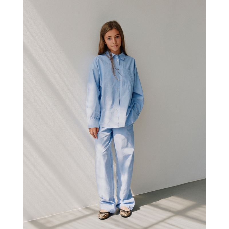 ABIGAILESY TROUSERS – Light Blue striped