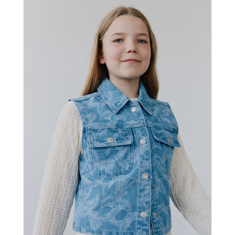 CAROLESY VEST – Light denim blue