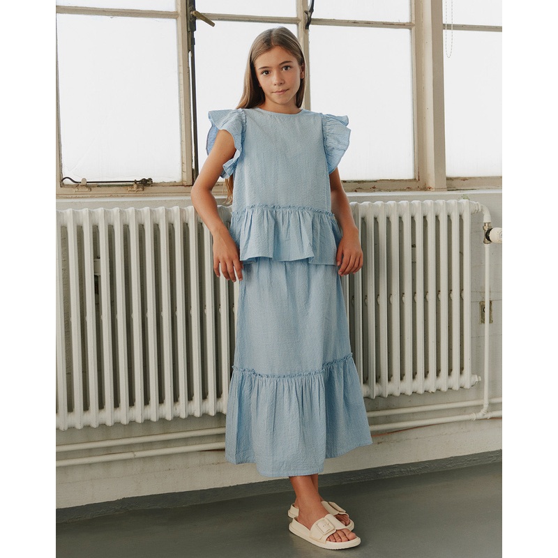 VIVISY SKIRT – Light Blue striped
