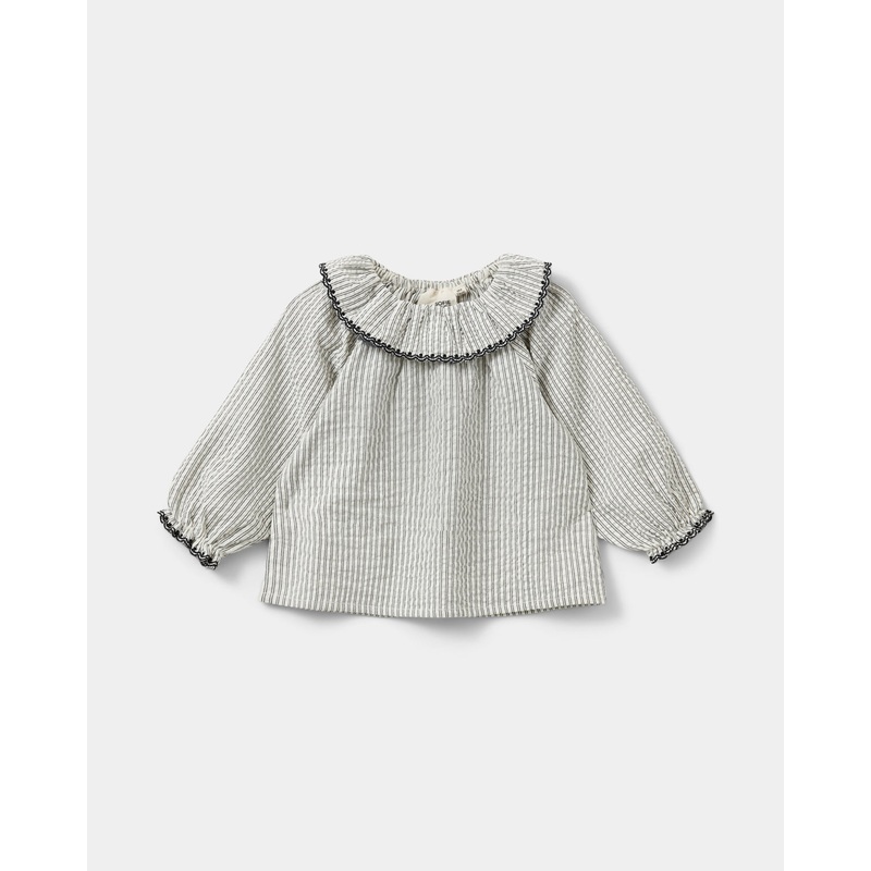 ALMINASB BLOUSE – Black thin stripe