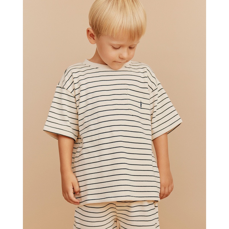 BARRYSK T-SHIRT – Antique White w Blue