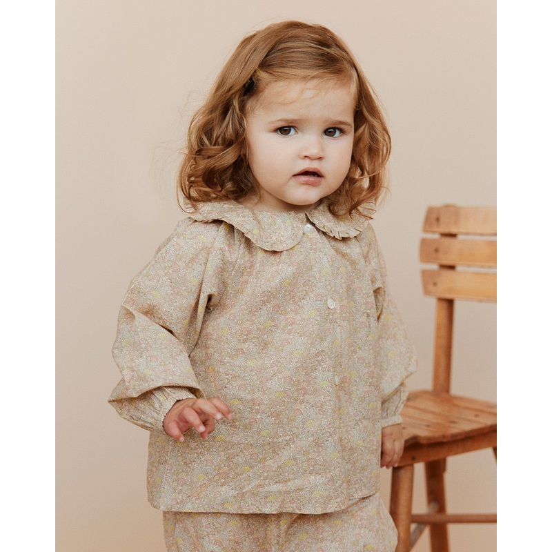 INGASB BLOUSE – Rose w Yellow-68 & 74 & 80 & 86 & 92 & 98