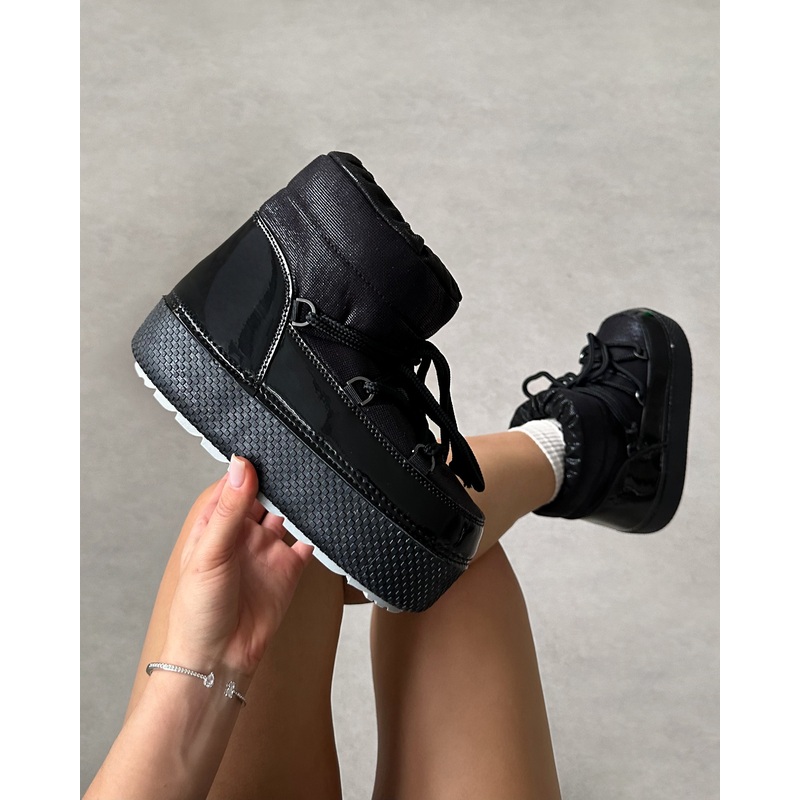 Skii Black Snow Ankle Boots-UK 3 – EU 36 – US 5 & UK 4 – EU 37 – US 6 & UK 5 – EU 38 – US 7 & UK 6 – EU 39 – US 8 & UK 7 – EU 40 – US 9 & UK 8 – EU 41 – US 10