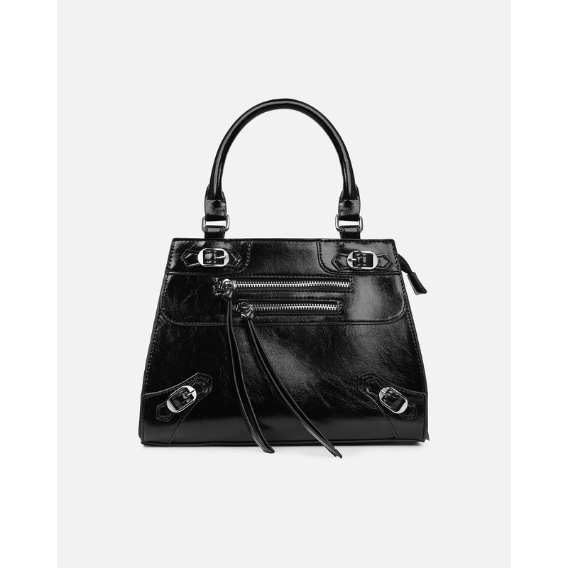 Adina Black Stud Detail Handbag