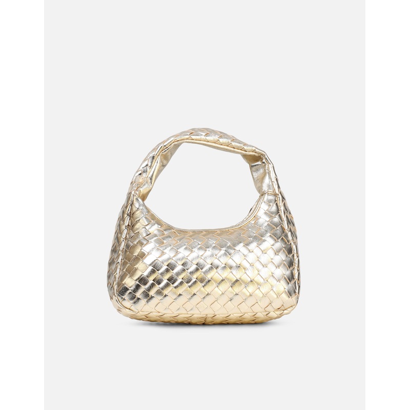 Albany Gold Woven Shoulder Bag
