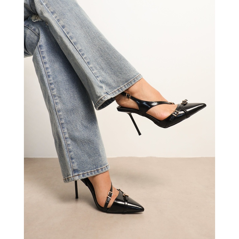 Vale black box harness detail court shoes