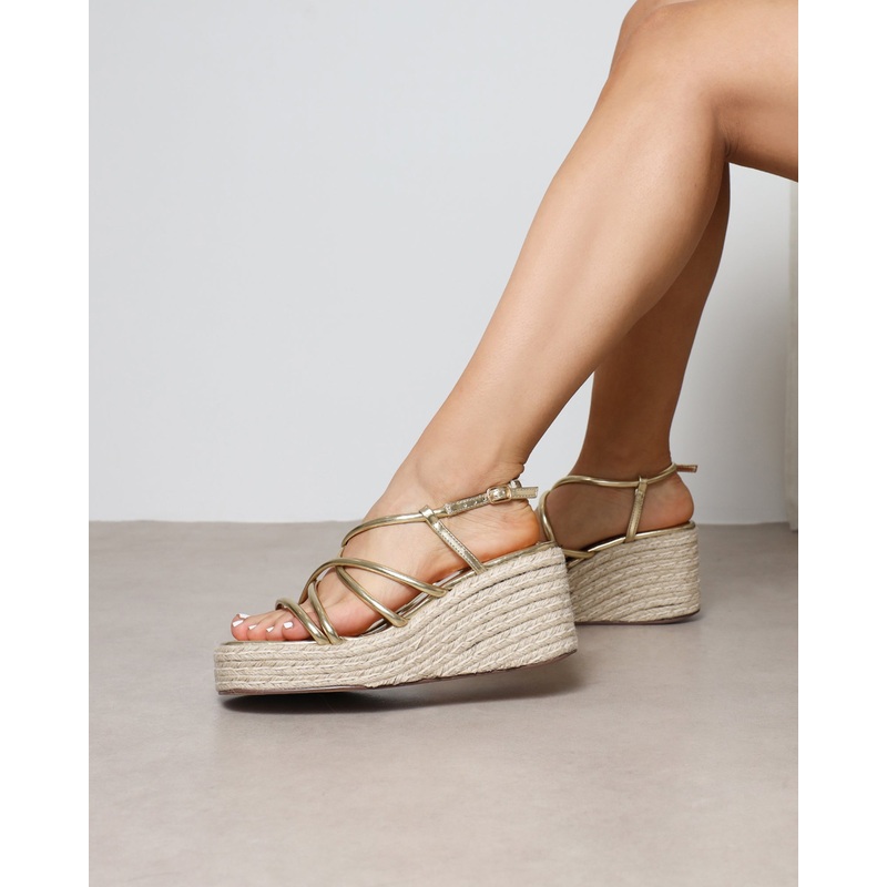 Belise Gold Metallic Wedge Heels