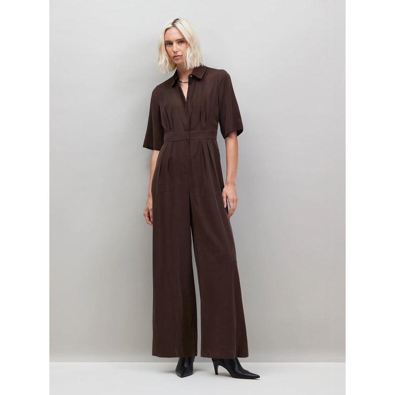 Petite Chocolate Tailored Jumpsuit