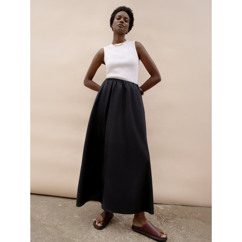 Black Cotton Poplin Skirt-6 & 8 & 10 & 12 & 14 & 16 & 18-Black