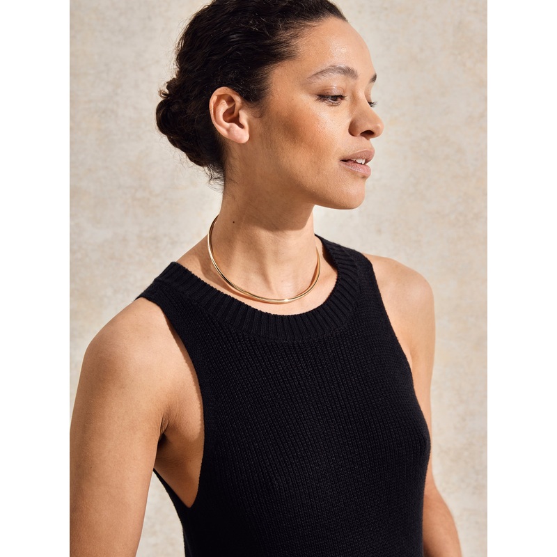 Petite Black Knitted Maxi Dress