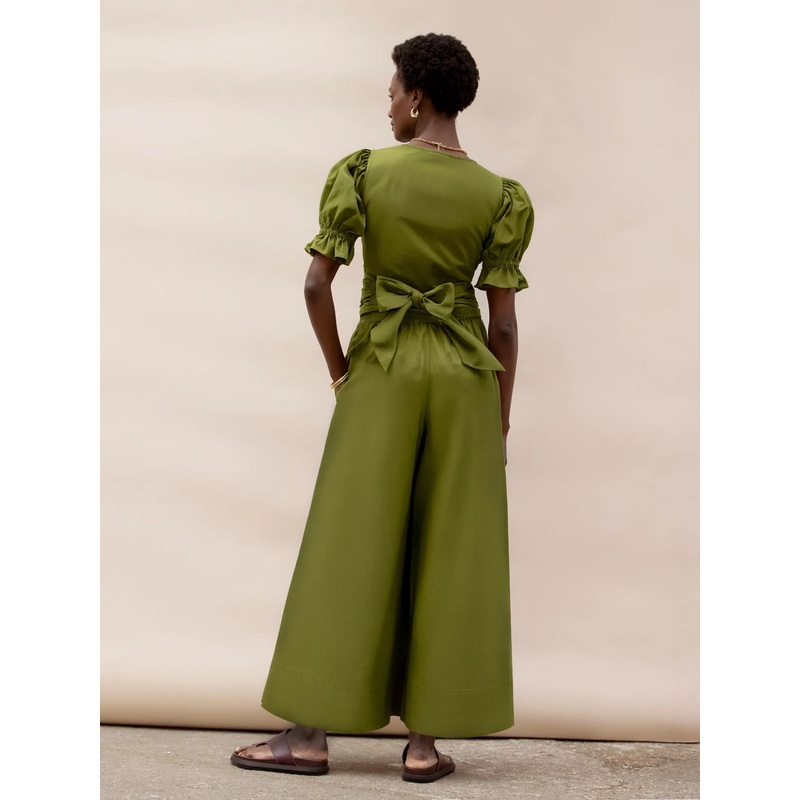 Petite Khaki Cotton Poplin Culottes