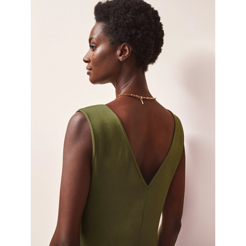 Petite Olive Jersey V Neck Jumpsuit