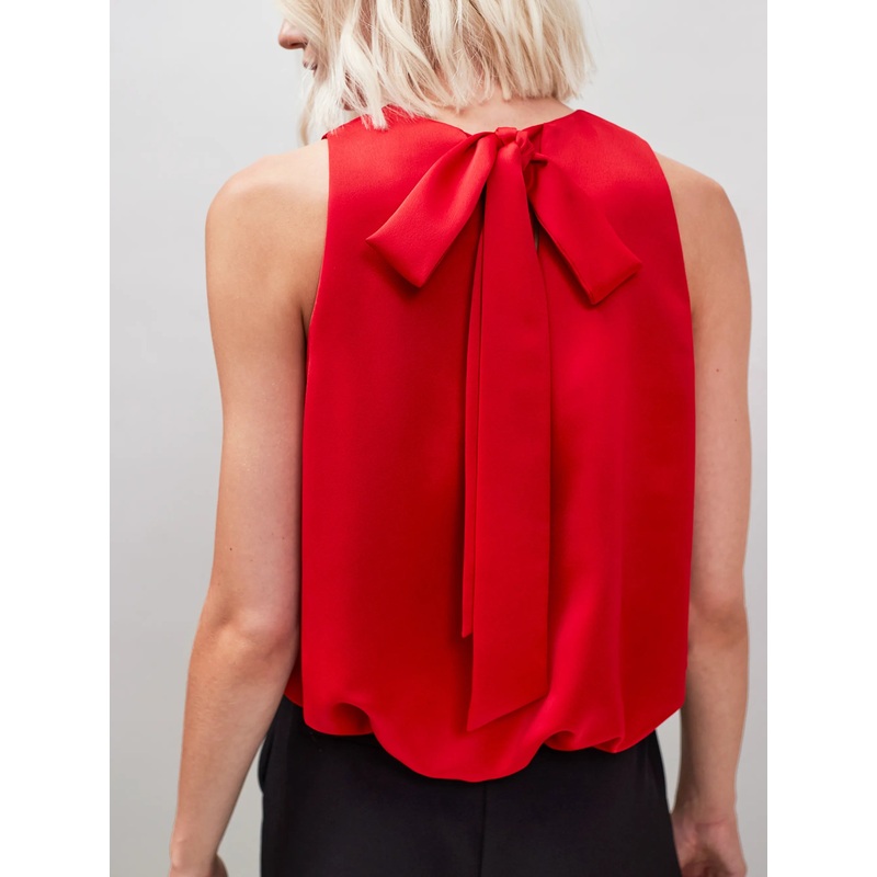Red Bubble Hem Top-6 & 8 & 10 & 12 & 14 & 16 & 18-Red