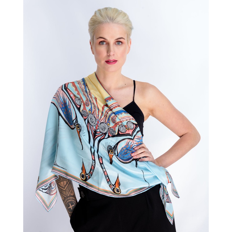 ‘Generations’100% Satin Silk, 110cm Square Scarf