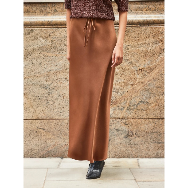 Petite Copper Satin Skirt-6 & 8 & 10 & 12 & 14 & 16-Copper