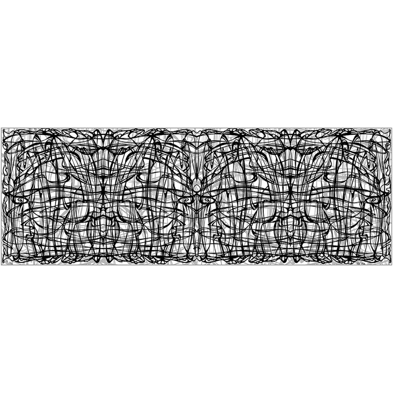 Black & White ,Celtic Swirls. Long Silk Scarves