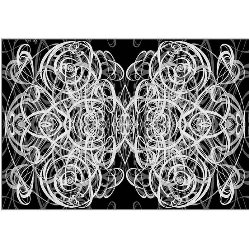 Black & White Smoke Signals. Long Silk Scarves