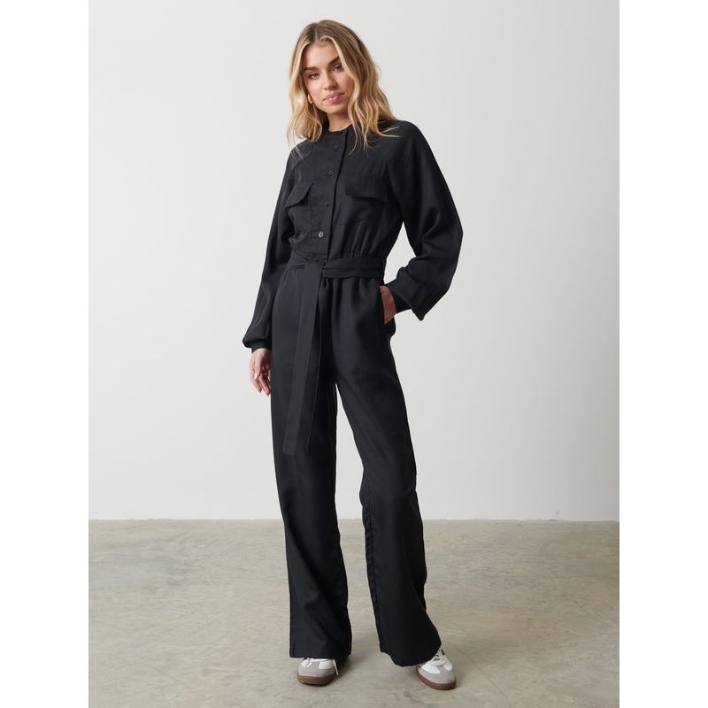 Brooke Belted Jumpsuit – Black