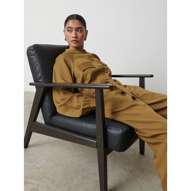 Brooke Belted Jumpsuit – Khaki