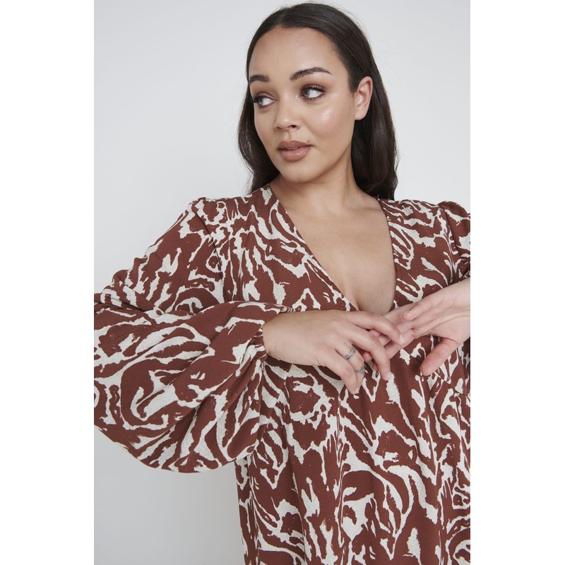 Dotty Day Dress Curve – Zebra Abstract