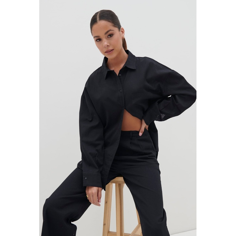 Emery Boxy Shirt – Black-XS & S & M & L