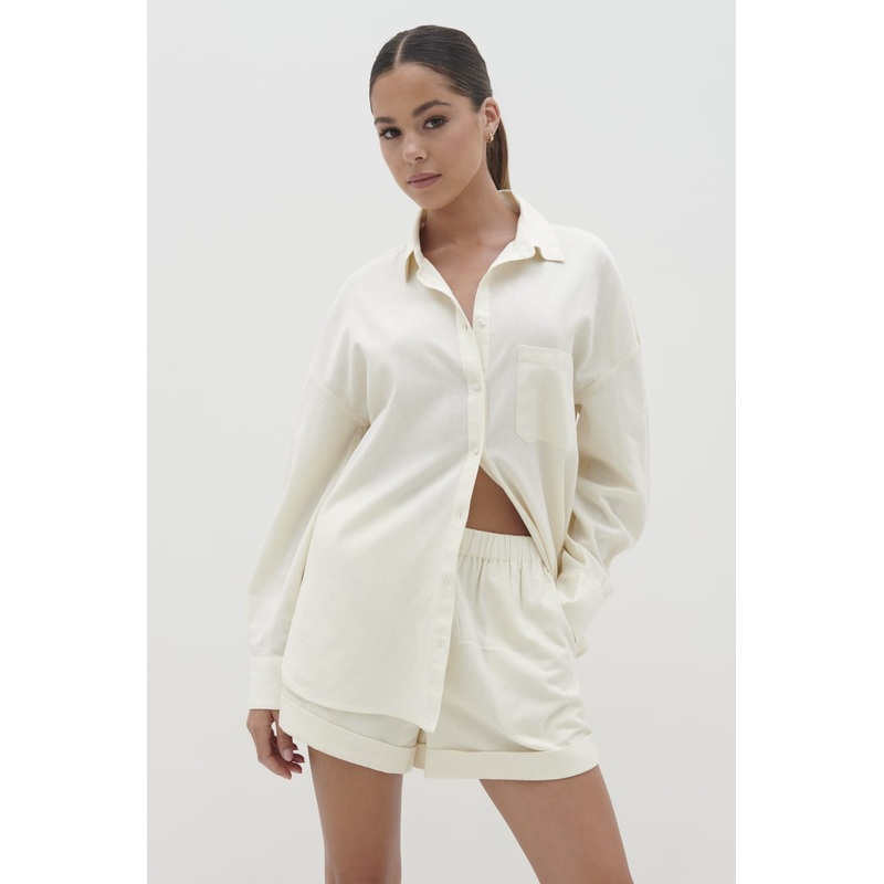 Emery Boxy Shirt – Cream-XS & S & M & L