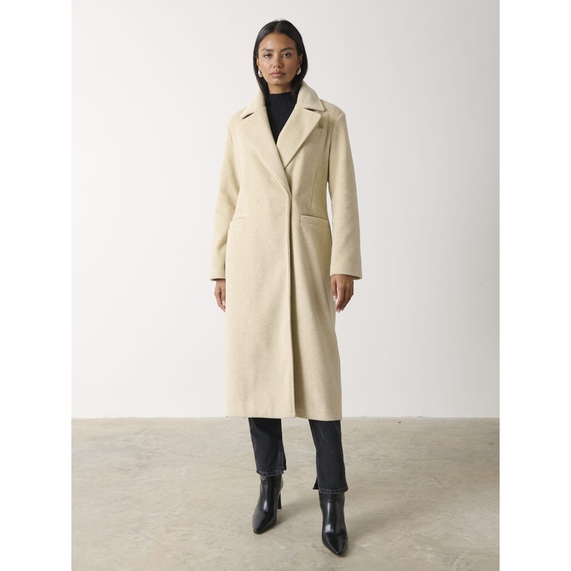 Ezra Boxy Collared Coat – Oatmeal