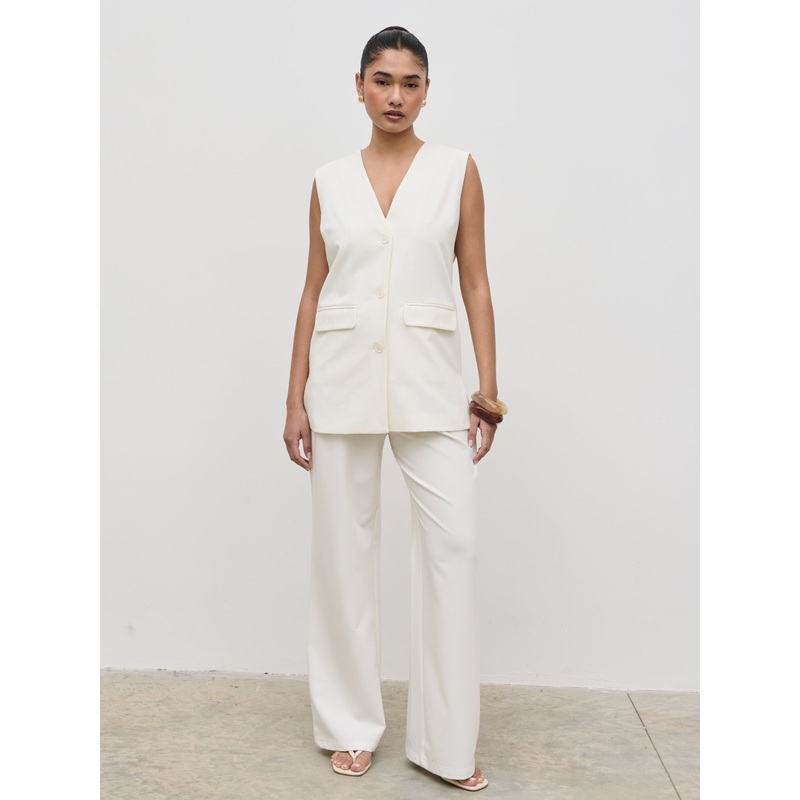 Harlee Straight Leg Trousers – Cream