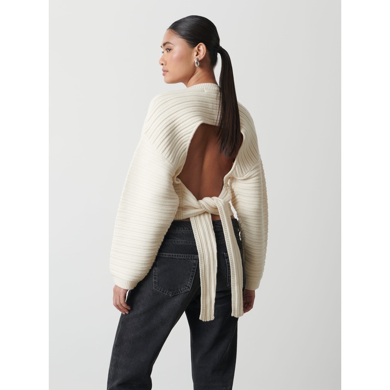 Simone Tie Back Jumper – Cream