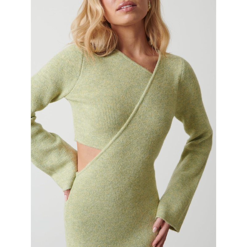 Zariah Space Dye Midaxi Dress – Pistachio