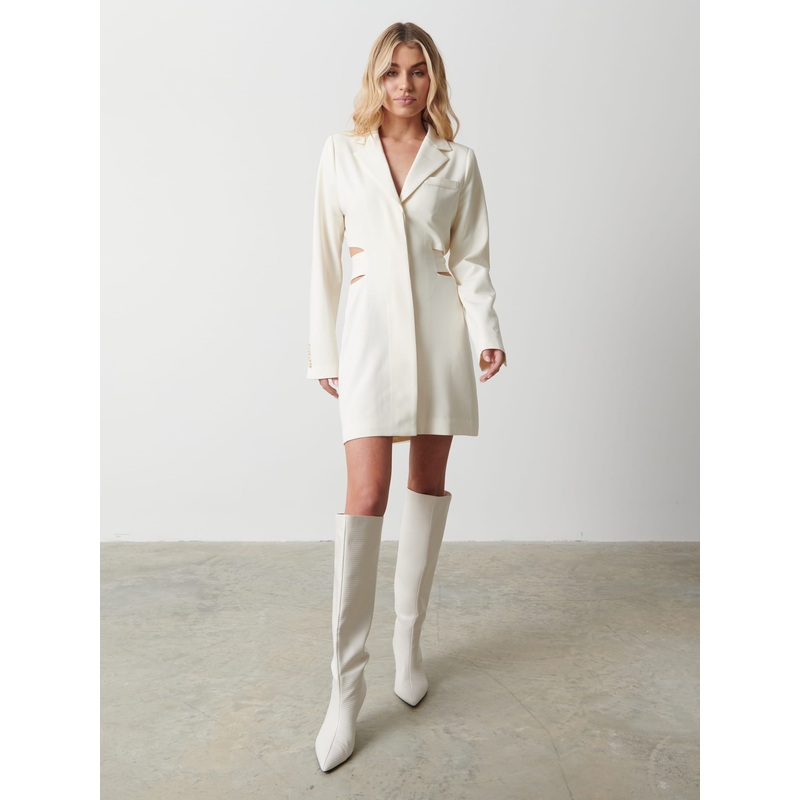 Zoe Cut Out Blazer Dress – Cream