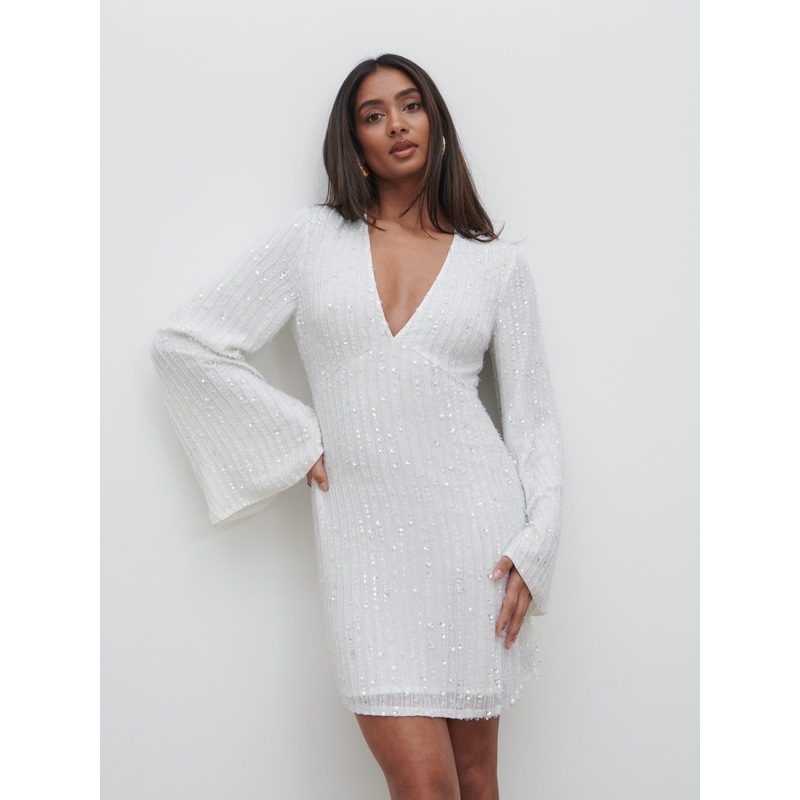 Alexis Sequin Mini Dress – Ivory
