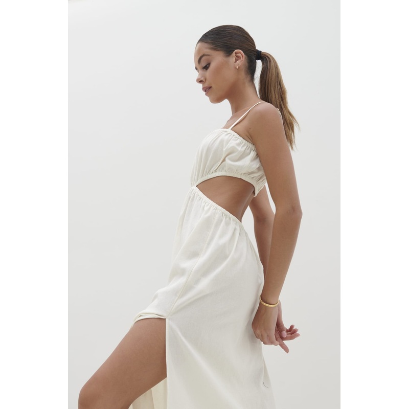 Artie Cut Out Midaxi Dress – Cream