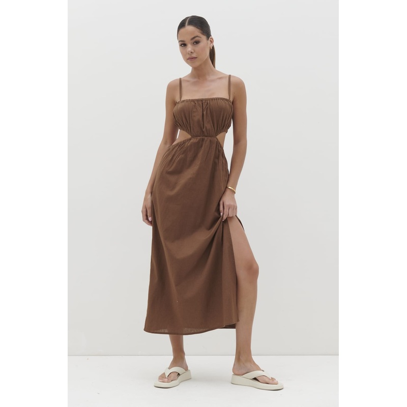Artie Cut Out Midaxi Dress – Espresso
