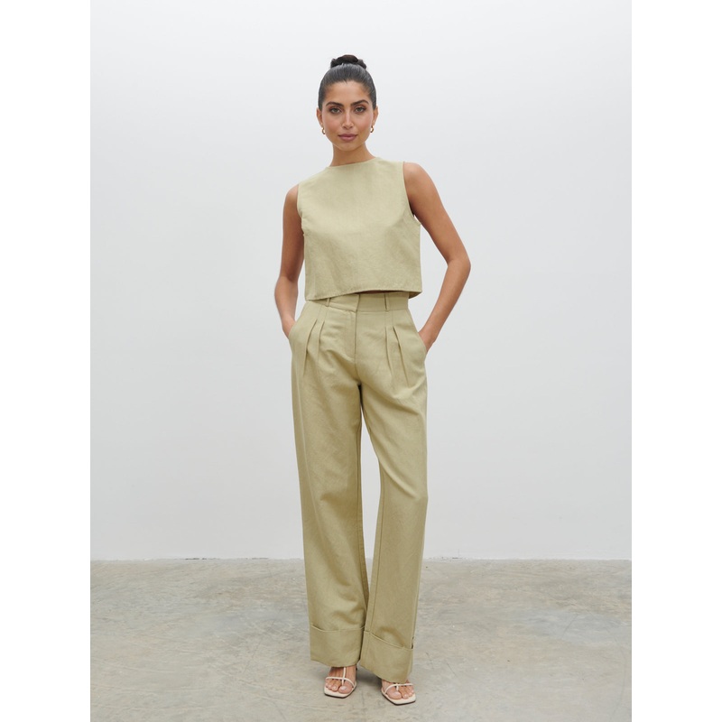 Bryony Linen Trousers – Olive-6 & 8 & 10 & 12 & 14 & 16