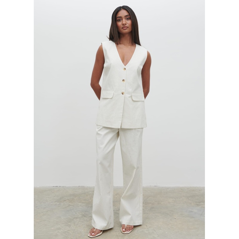 Harlee Straight Leg Trousers – Pinstripe