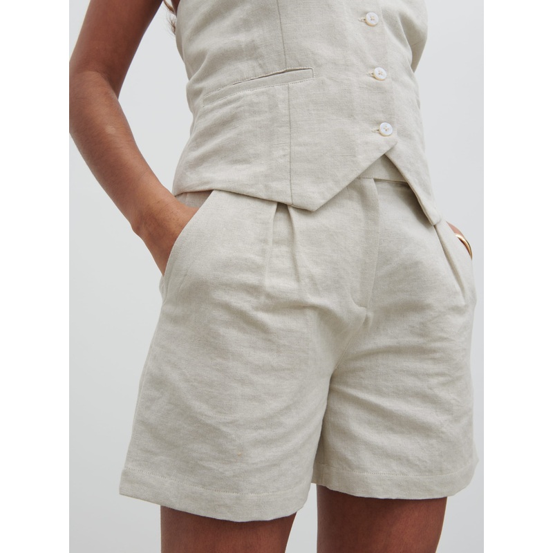 Natasha Linen Shorts – Natural