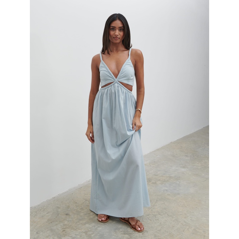 Ramona Cut Out Maxi Dress – Powder Blue