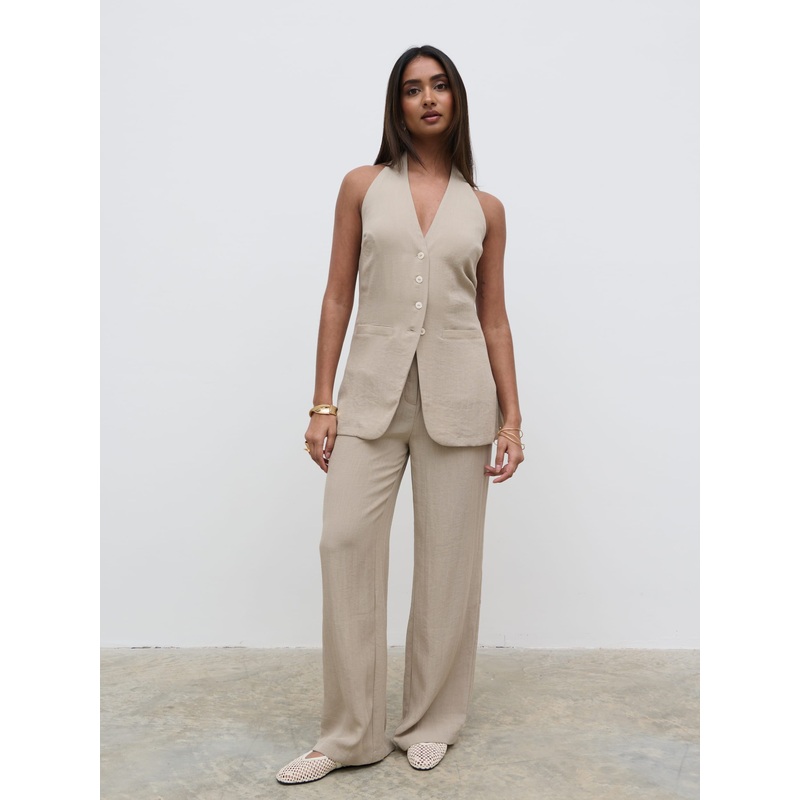 Remy Halterneck Waistcoat – Stone