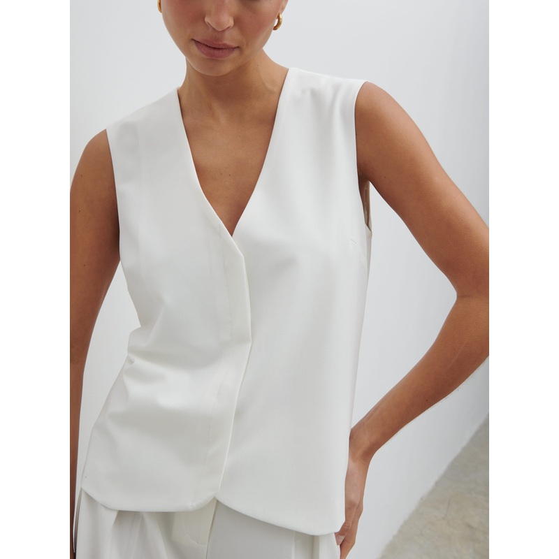 Taya Tailored Waistcoat – Cream