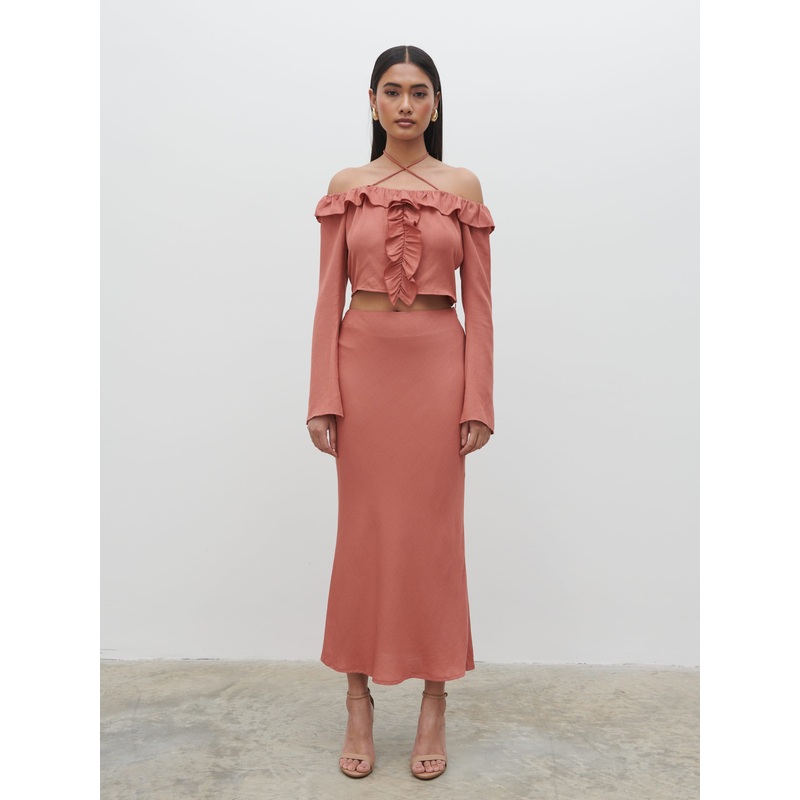 Tiffany Midaxi Skirt – Terracotta