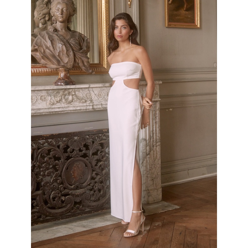 Verde Bandeau Cut Out Maxi Dress – Ivory