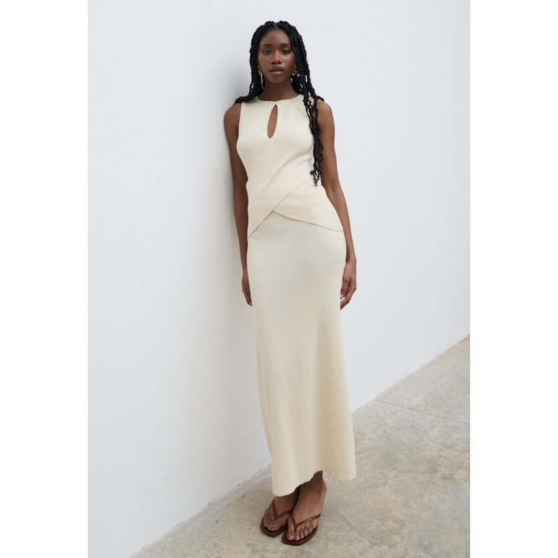 Bexley Cross Front Knit Top – Cream