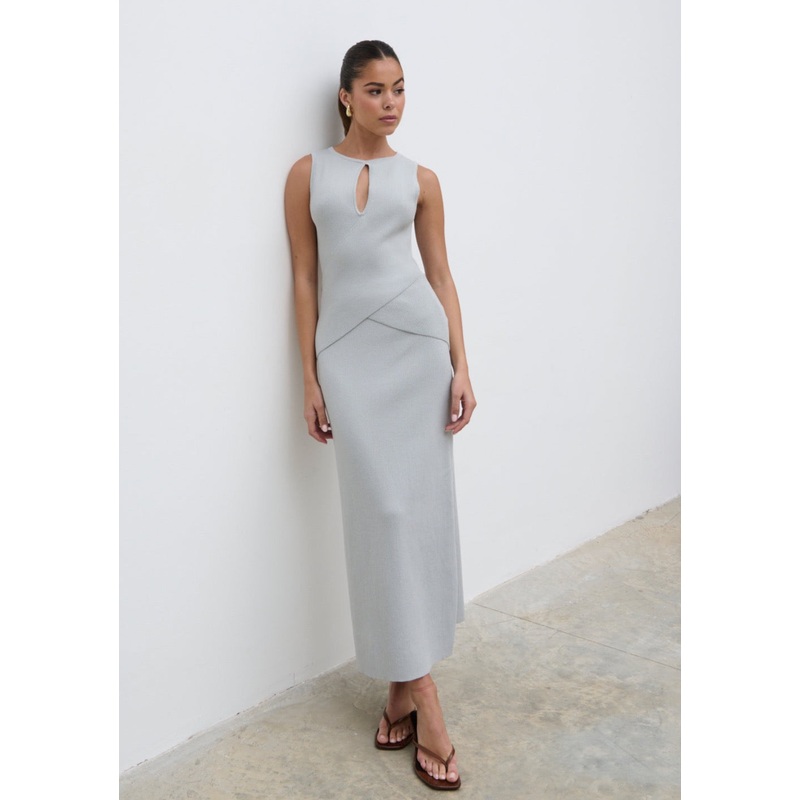 Bexley Knit Midaxi Skirt – Light Blue