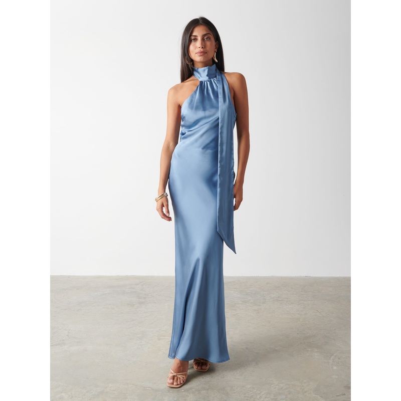 Chlo Scarf Maxi Dress – Powder Blue