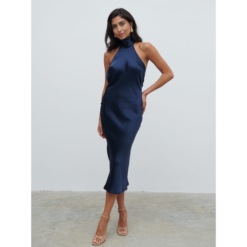 Raleigh Cowl Back Dress – Midnight Navy