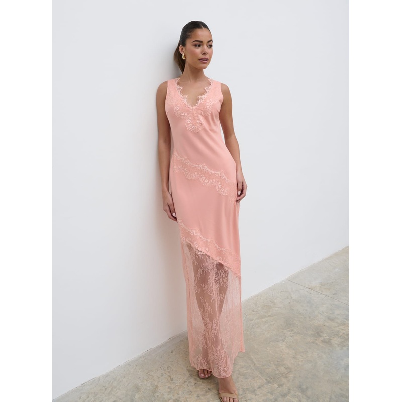 Robin Slip Maxi Dress – Apricot Ice